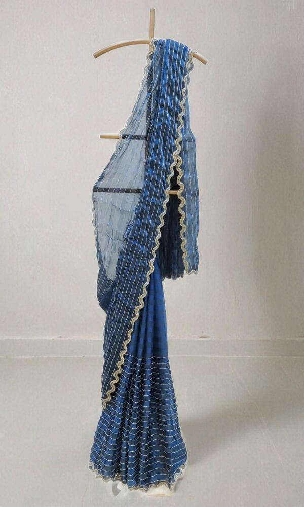 Blue Organza Saree