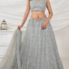Image of Grey Color Lehenga Choli with Sequins Embroidery