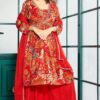 Red Partywear Sharara Suit