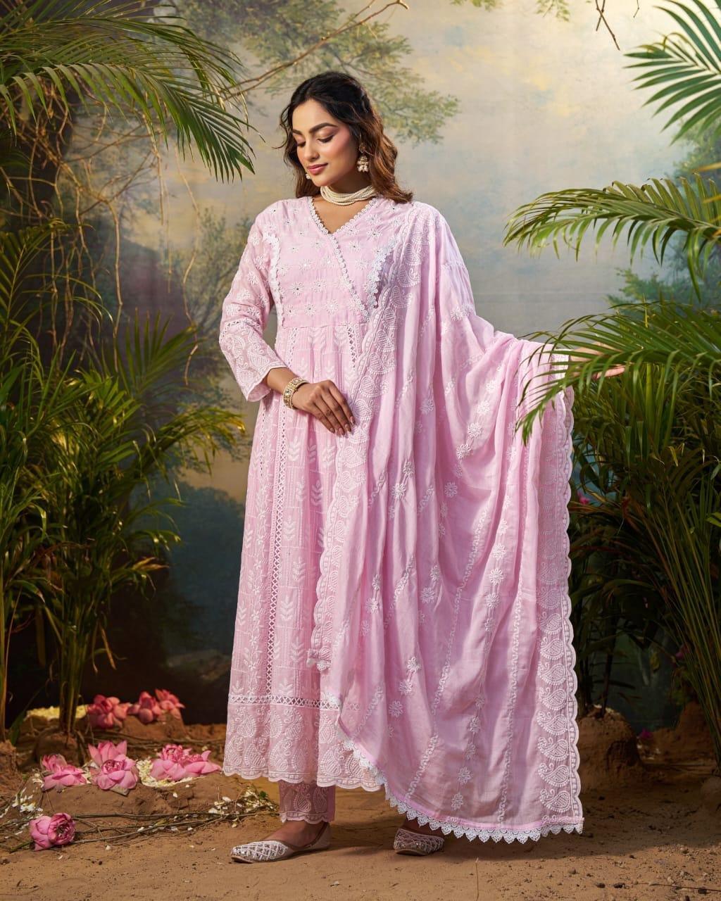 Mul Cotton Anarkali Set