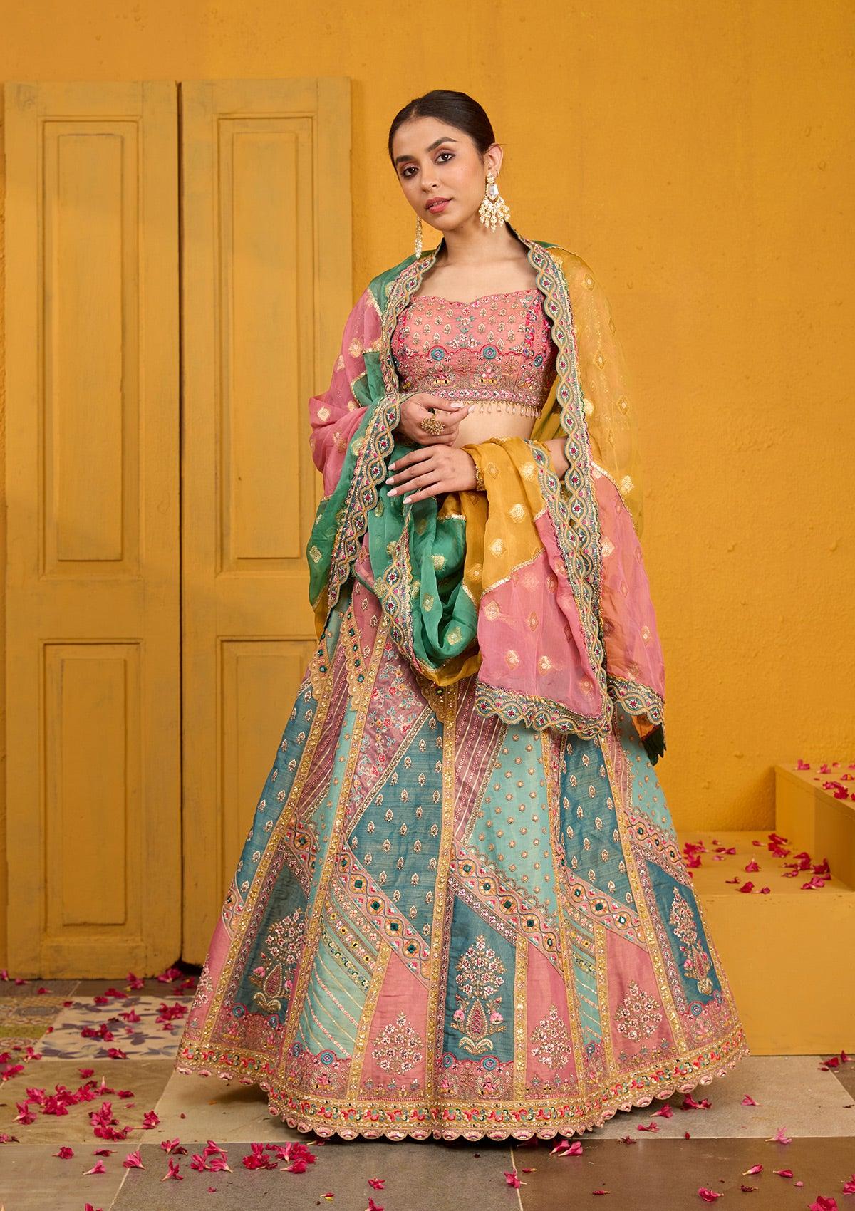 Multicolor Embroidered Designer Lehenga