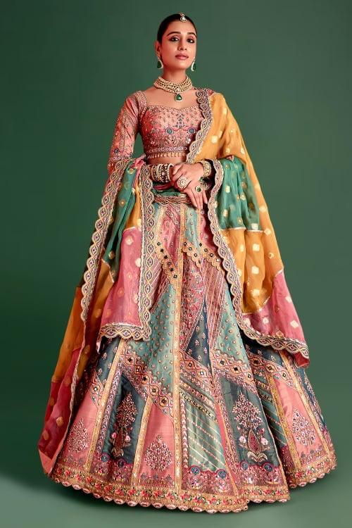 Multicolor Embroidered Designer Lehenga