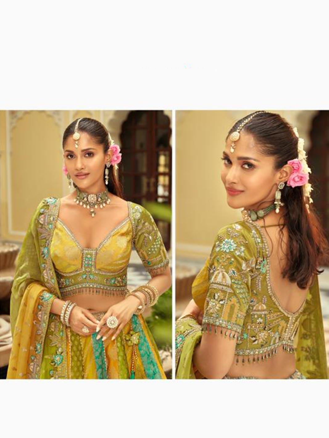 Yellow & Green Designer Lehenga