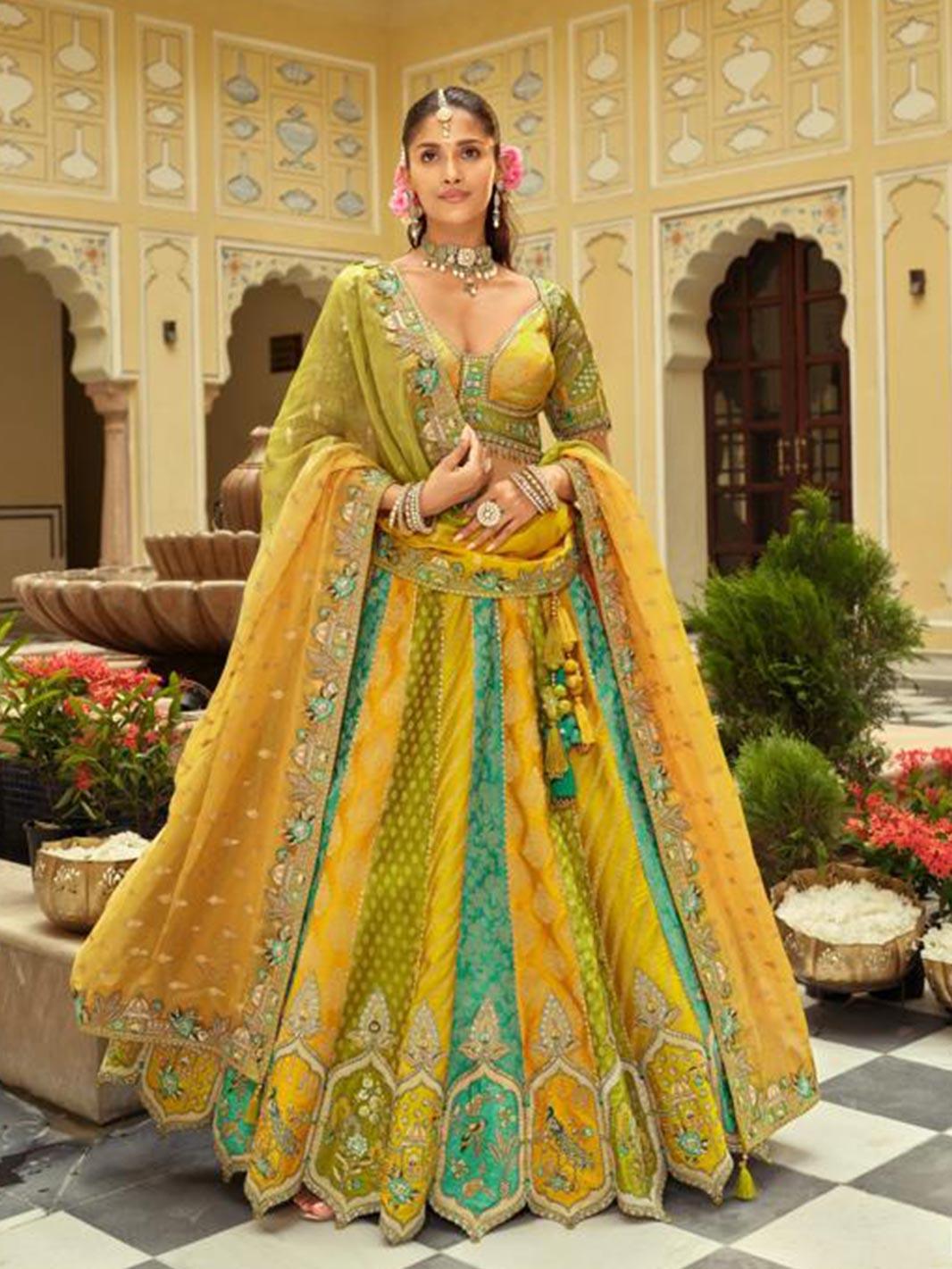 Yellow & Green Designer Lehenga