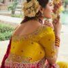 Designer Rani & Yellow Half-Half Saree with Embroidery