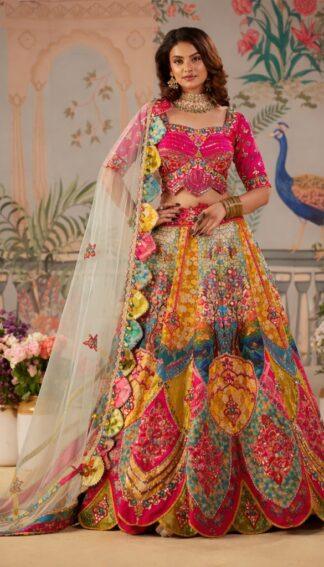 Multicolor Banarasi Silk Lehenga