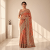 Multicolor Embroidered Designer Saree