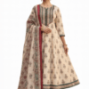 Beige Floral Cotton Kurta Dupatta Set