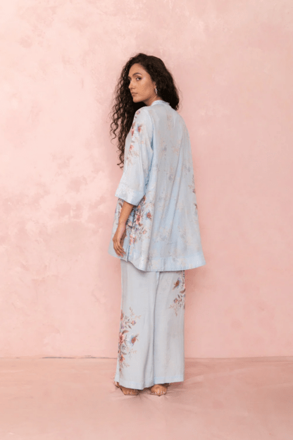 Designer Blue Muslin Co-ord Set