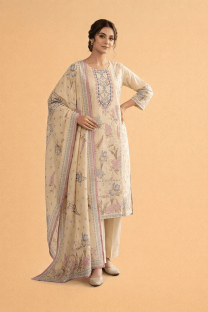 Pastel Bloom Printed Kurta Set with Dupatta