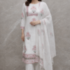 White Printed Kurta Palazzo Set