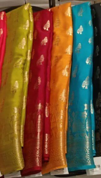 Chinnon saree set with gold zari tree motif wholesale