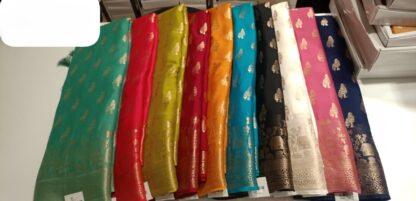 Chinnon saree set with gold zari tree motif wholesale