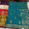 Bandhej collection multicolor bandhani print silk sarees with kundan and zari peacock motifs, wholesale lot
