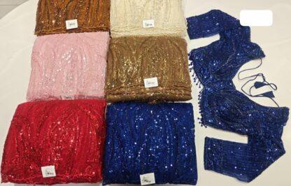 Designer silk sarees with heavy hand-embroidered kundan stone-work stitched blouses, wholesale collection