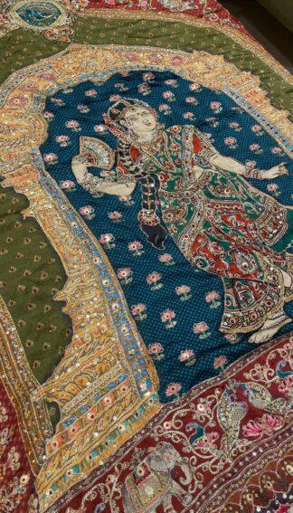 Bollywood-Inspired Mirror Work Dancer Pallu With Designer Blouse