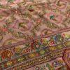 Dusty Pink Chinnon Saree with Bird Motif Zari Embroidery with Ready Blouse