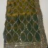 olive green fendy silk saree