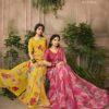 Geenni catalog full set of 14 georgette floral printed sarees by Subhash Sarees
