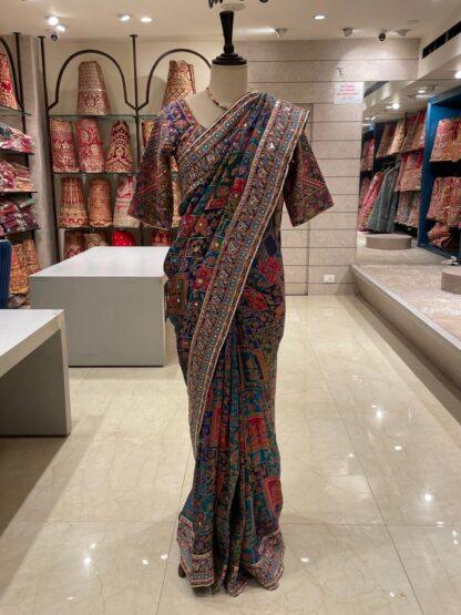 Multicolour Traditional Printed Saree with Designer Border